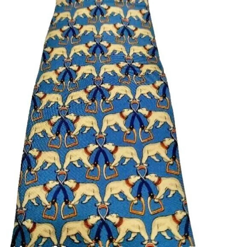 Brooks Brothers Makers Silk Hand Made Animal Print Imported Fabric Suit‎ Necktie